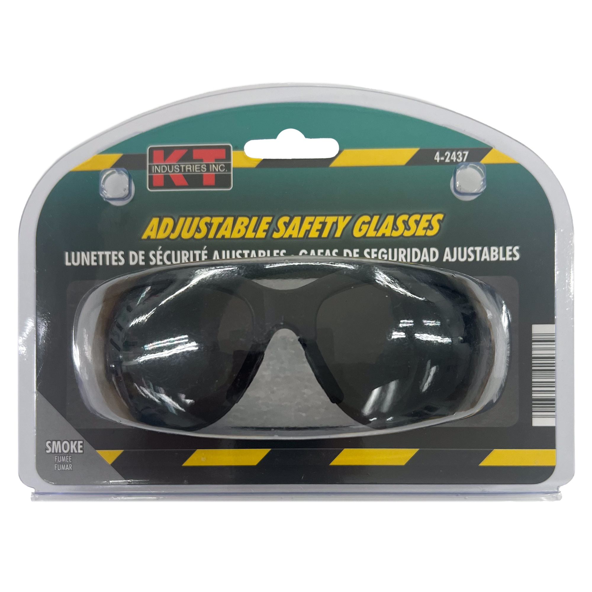 K-T Industries Ultra Fashion Safety Glasses — Tinted, Polycarbonate Lens, Adjustable Temple Length, Model# 4-2437